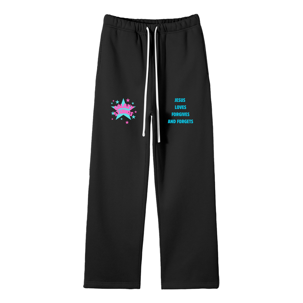 Unisex Solid Color Fleece Straight Leg Pants