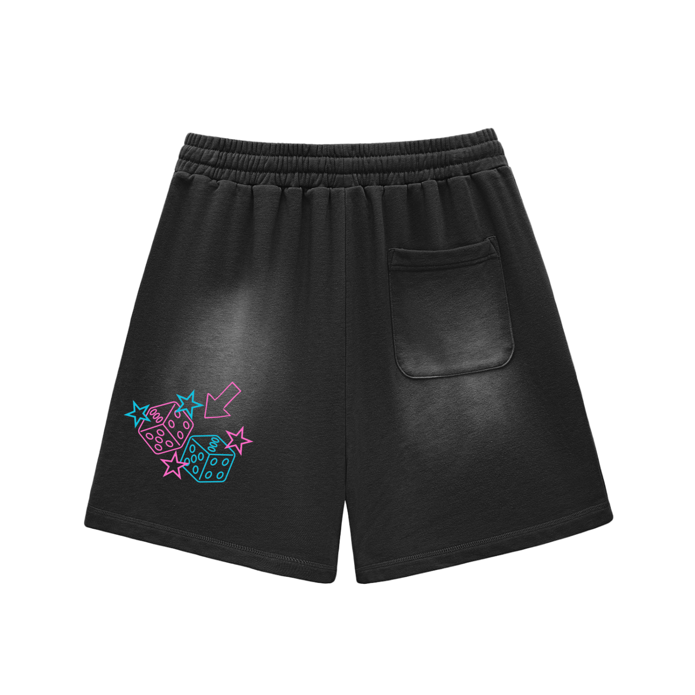 Sun Fade Raw Edge Cotton Shorts