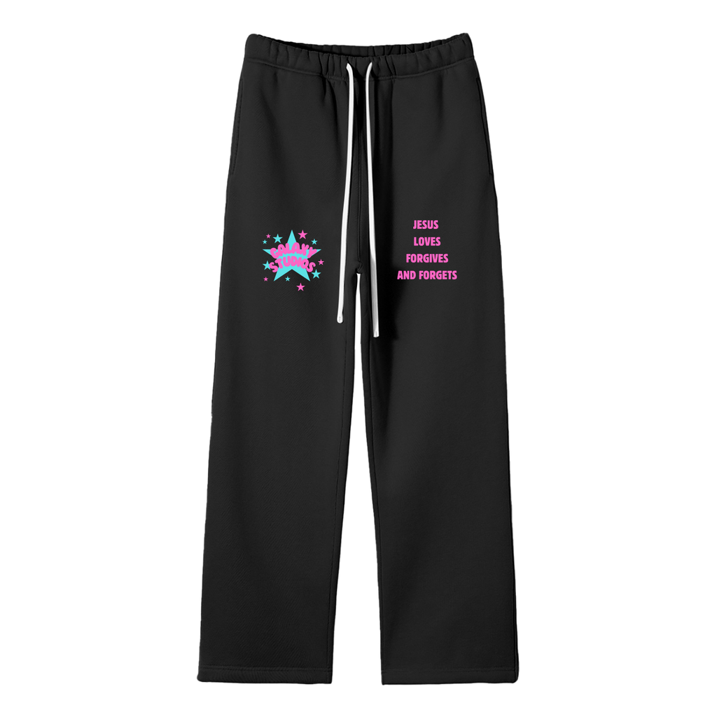 Unisex Solid Color Fleece Straight Leg Pants