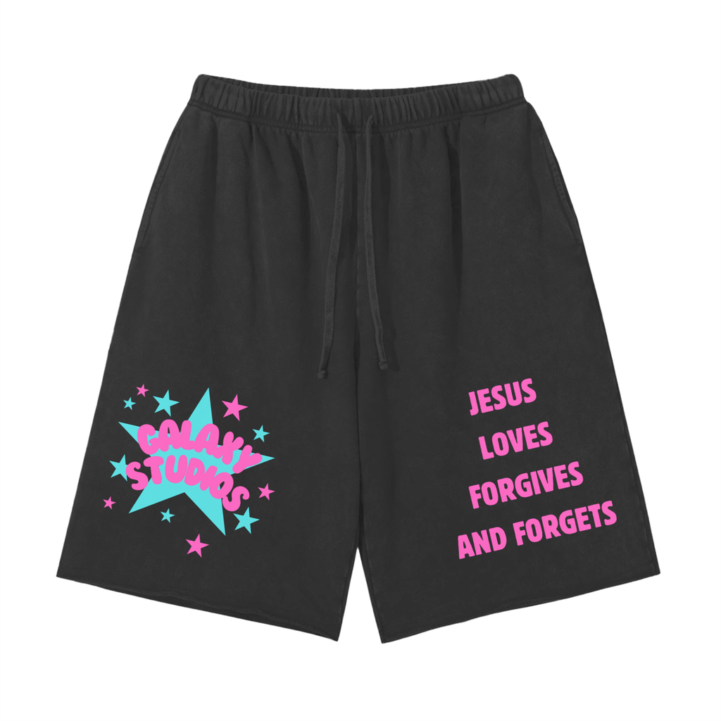 Snow Washed Raw Hem Shorts